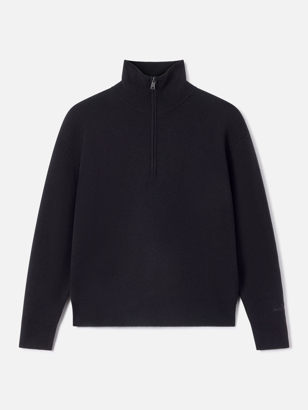 Jersey de lana Black Capucine con media cremallera 