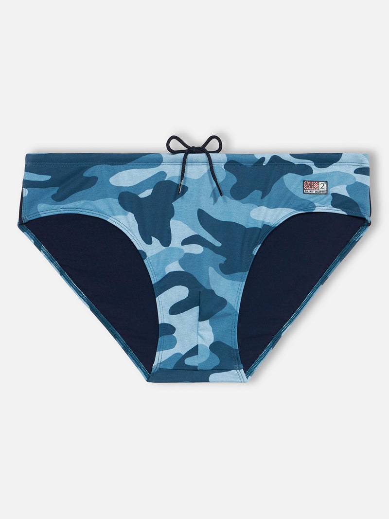 Man denim camouflage swim briefs Cayo