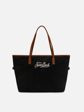 Borsa City nera regular in nylon