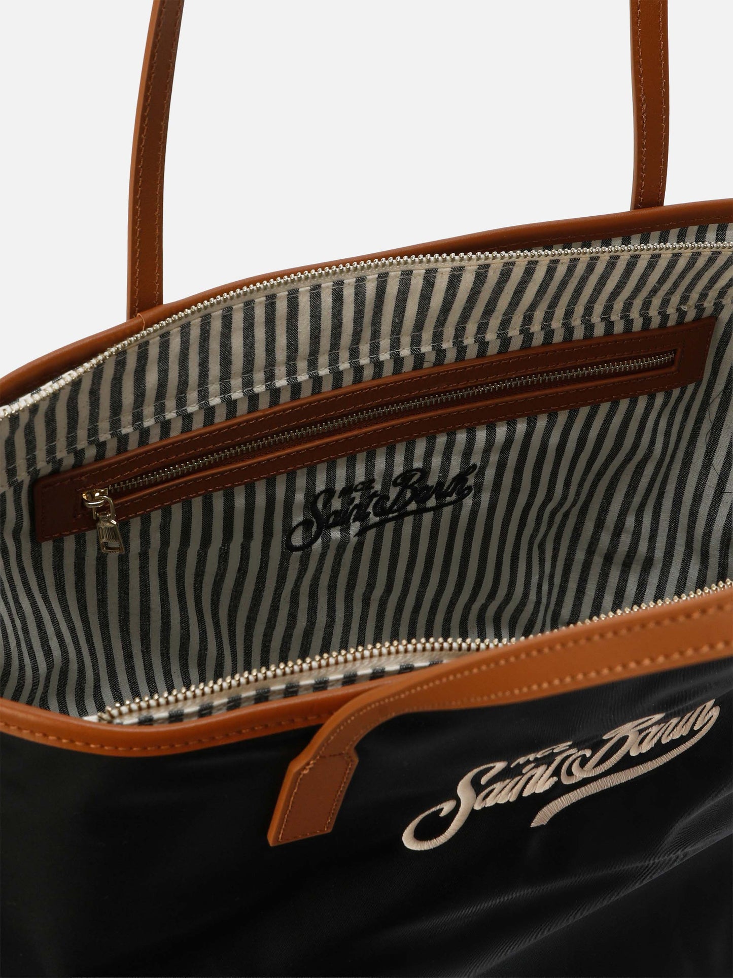 Borsa City nera regular in nylon