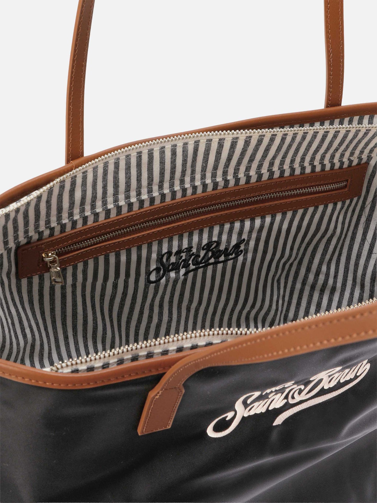 Schwarze City Bag aus Nylon in regulärer Größe 