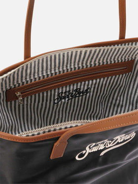 Schwarze City Bag aus Nylon in regulärer Größe 