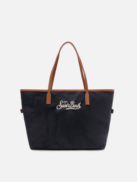 Schwarze City Bag aus Nylon in regulärer Größe 
