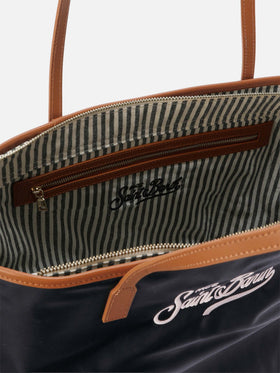 Schwarze City Bag aus Nylon in regulärer Größe 