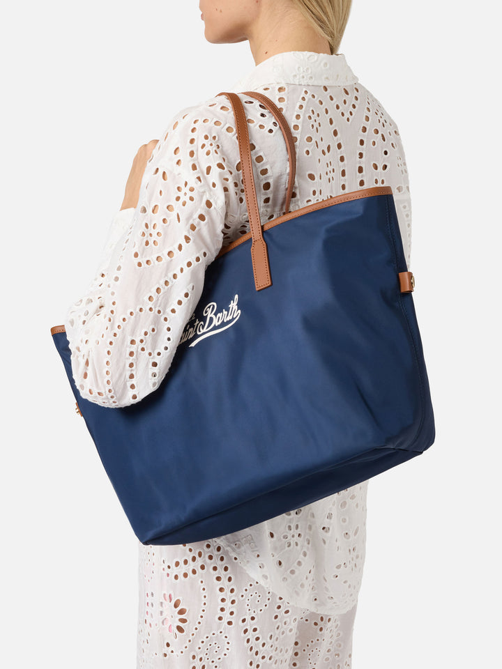 Borsa City blu navy large in nylon