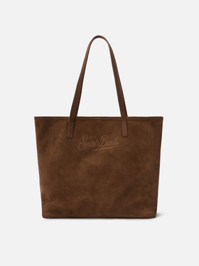 Brown suede City regular bag