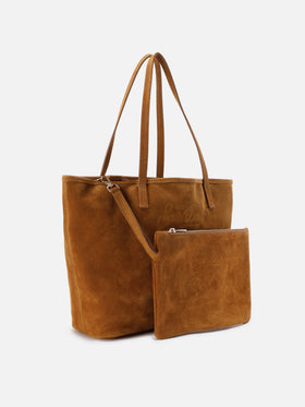 Camel suede City regular bag