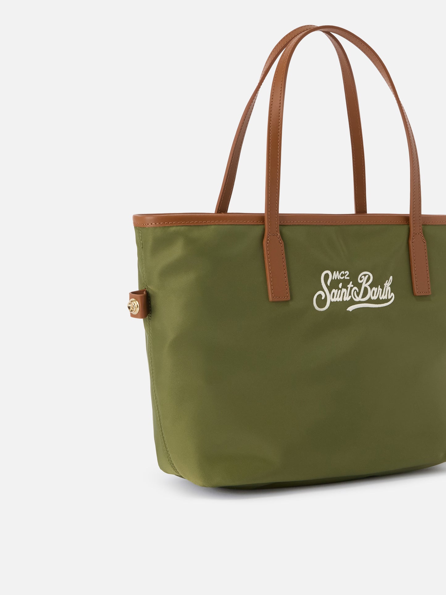 Military green City medium nylon bag