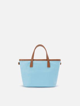 Borsa City mini in nylon azzurra