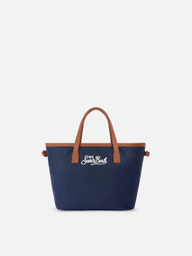 Borsa City mini in nylon blu navy