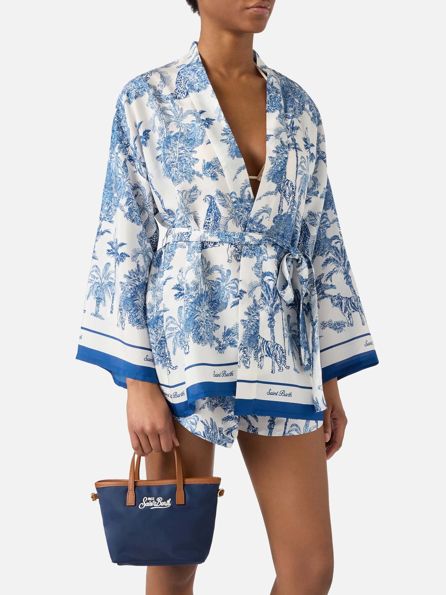 Borsa City mini in nylon blu navy