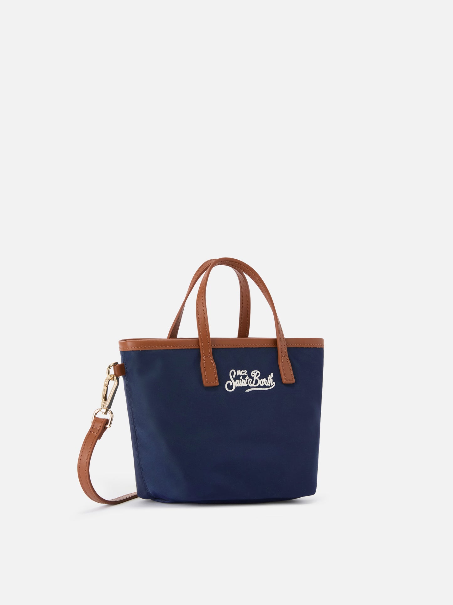 Borsa City mini in nylon blu navy