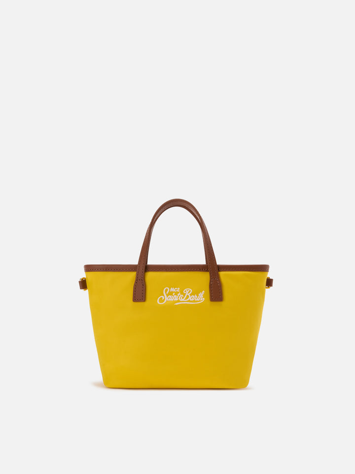 Borsa City mini in nylon giallo