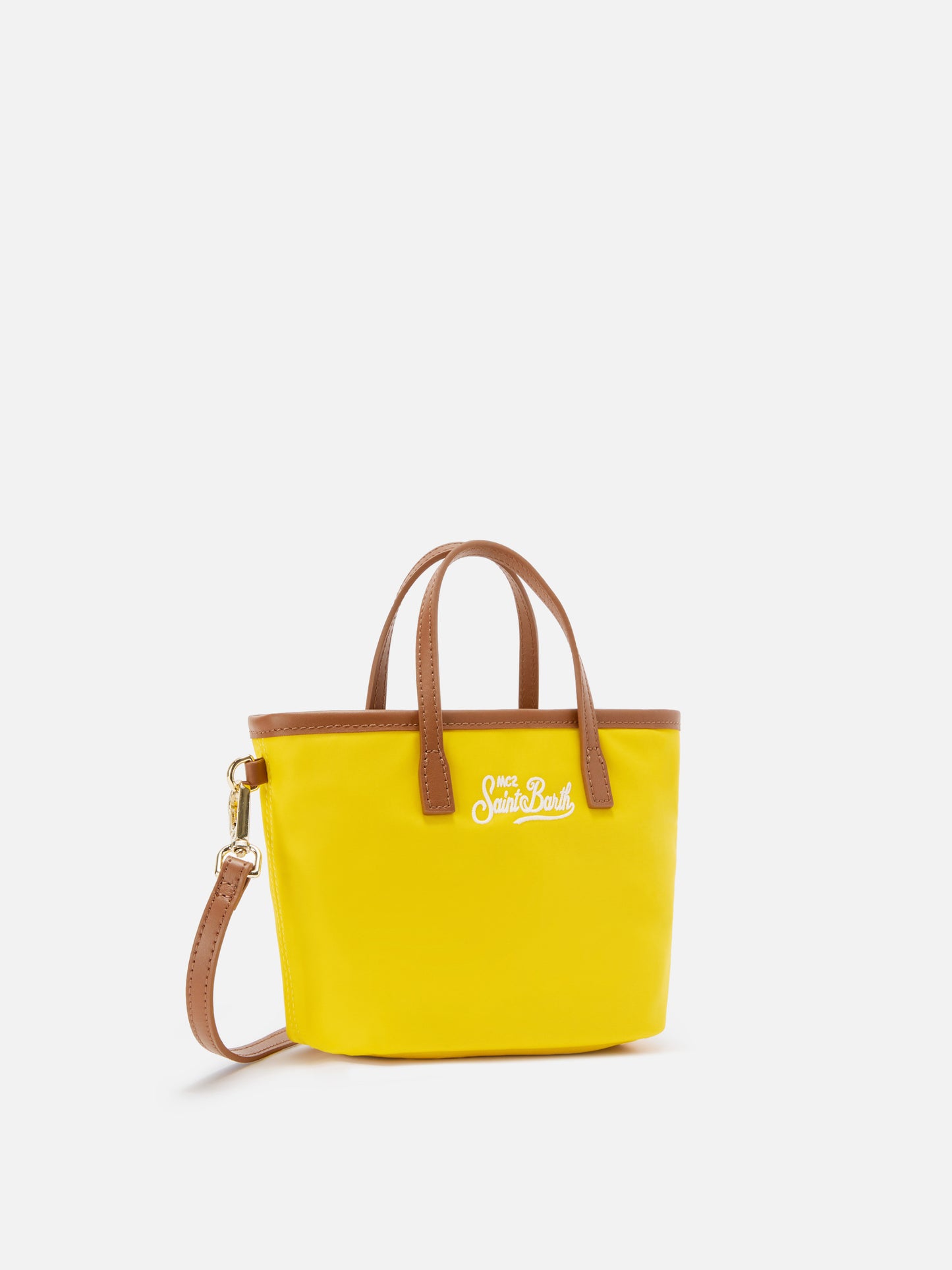 Borsa City mini in nylon giallo