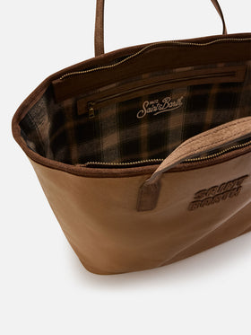 Grand sac city ciré Nut avec logo brodé 