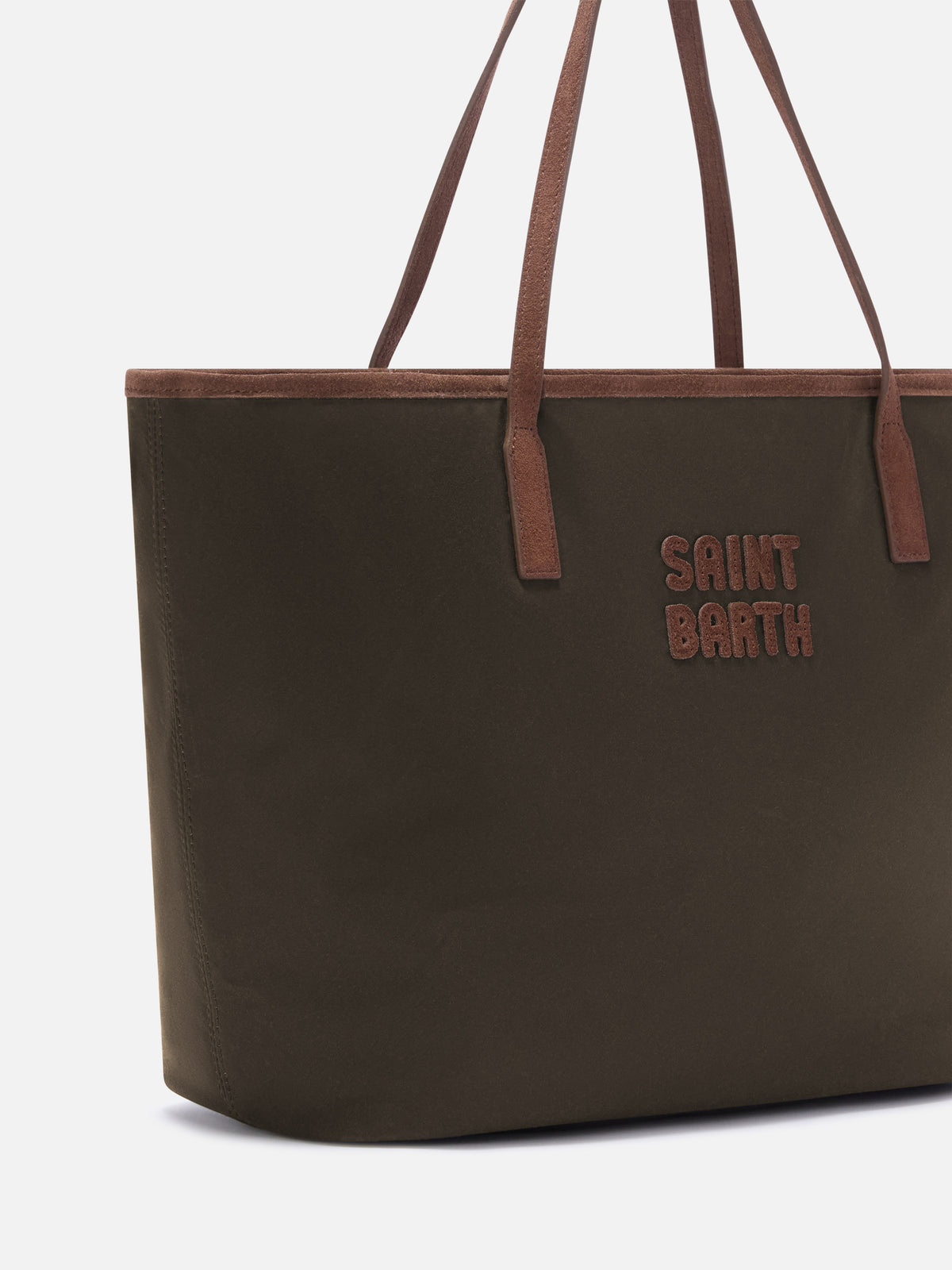 Military green Large City waxed bag with logo embroidery