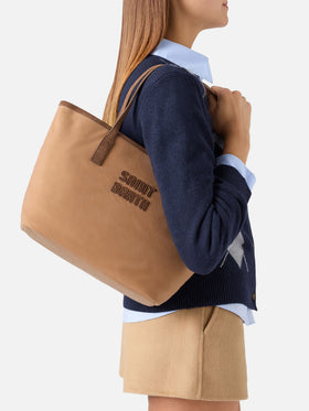 Nut Medium City waxed bag with logo embroidery