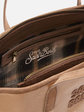Nut Medium City waxed bag with logo embroidery
