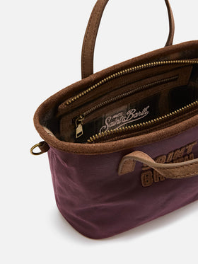 Bordeaux Mini City waxed bag with logo embroidery