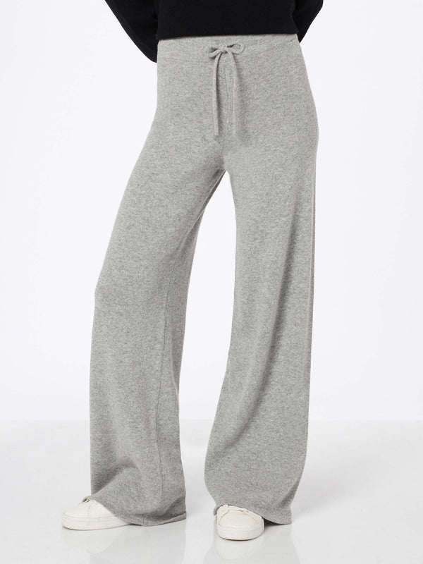 Pantaloni da donna in maglia grigio mélange Cambon