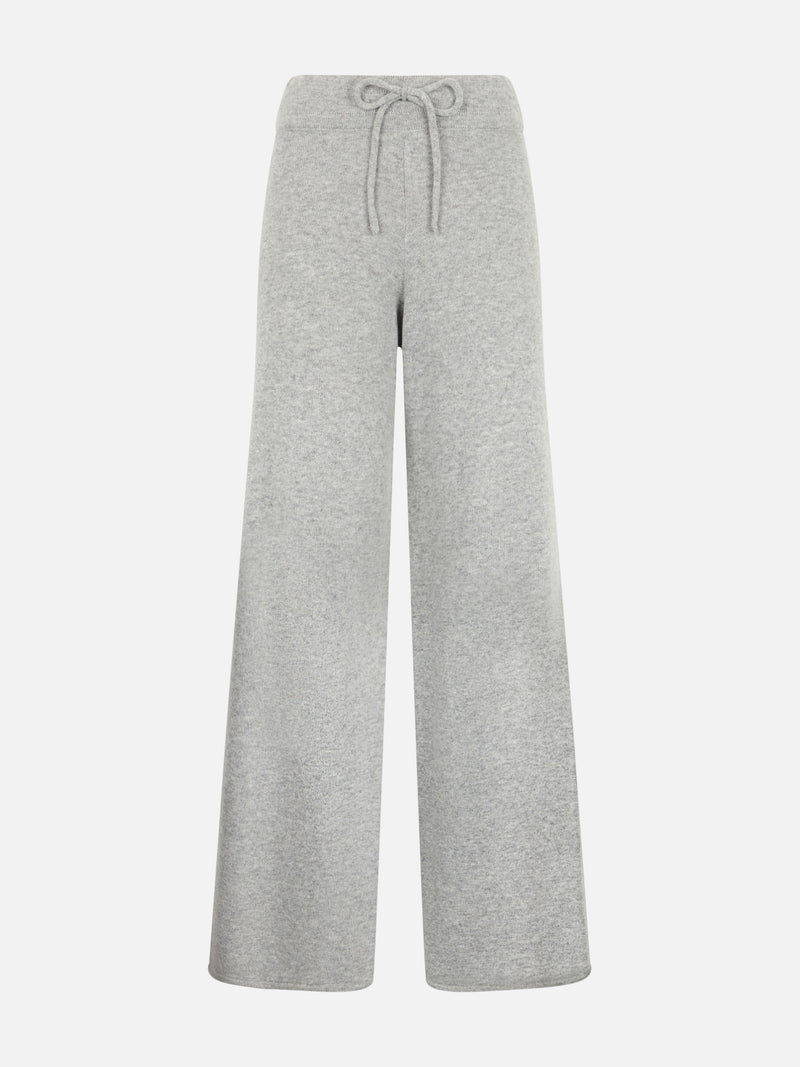 Pantaloni da donna in maglia grigio mélange Cambon