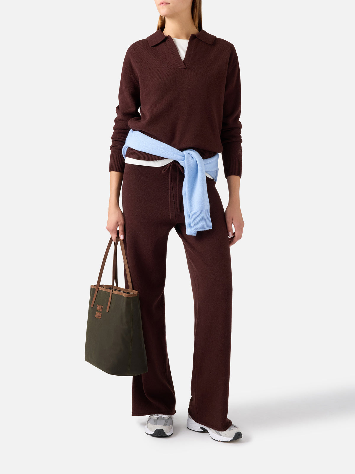 Pantalon en laine Cambon marron 