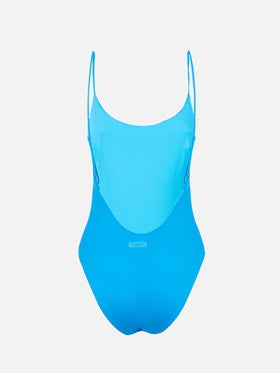 Woman light blue one-piece swimsuit Cecille