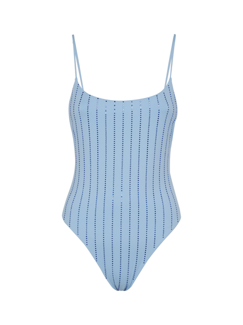 One-piece swimsuit Cecille with rhinestone striped embellishment - MC2 Saint Barth