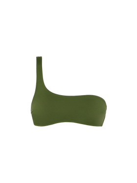 Celestine military green one-shoulder bralette top