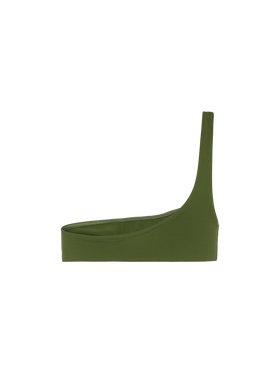 Celestine military green one-shoulder bralette top