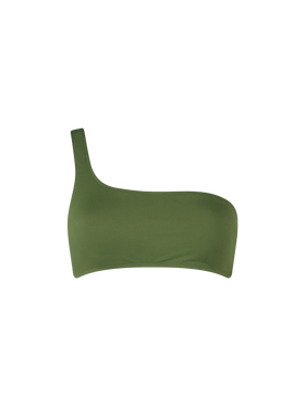 Top bralette monospalla verde militare Celestine