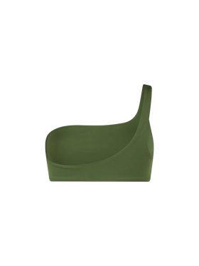 Top bralette monospalla verde militare Celestine