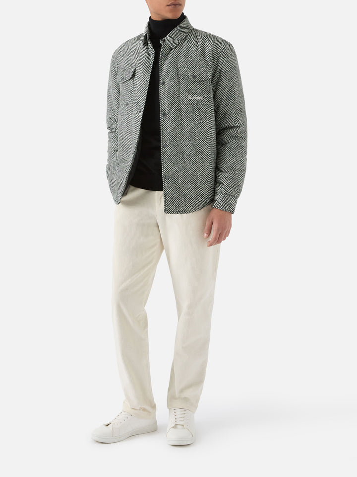 Technic fabric overshirt Chalet with herringbone print