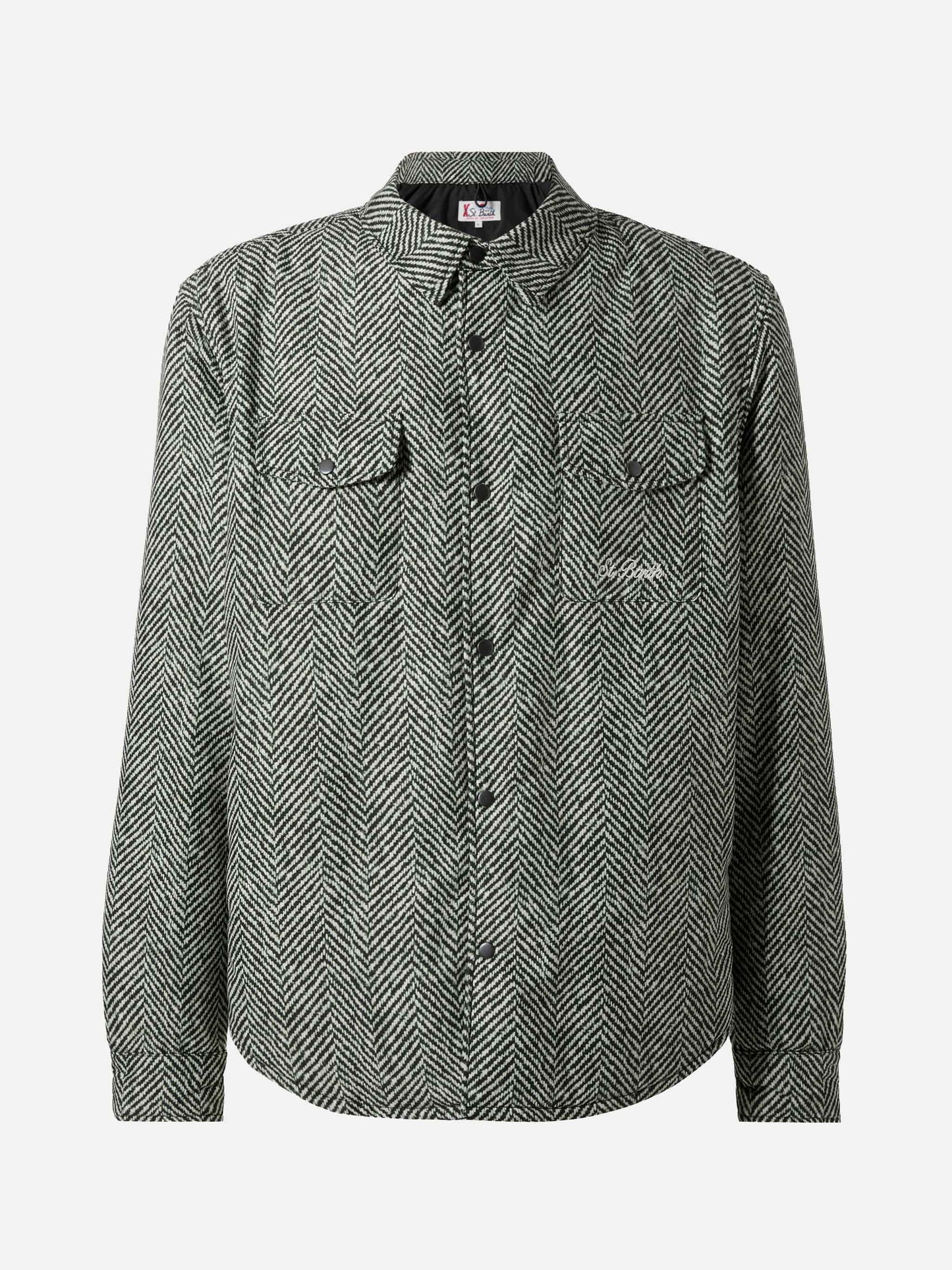 Technic fabric overshirt Chalet with herringbone print