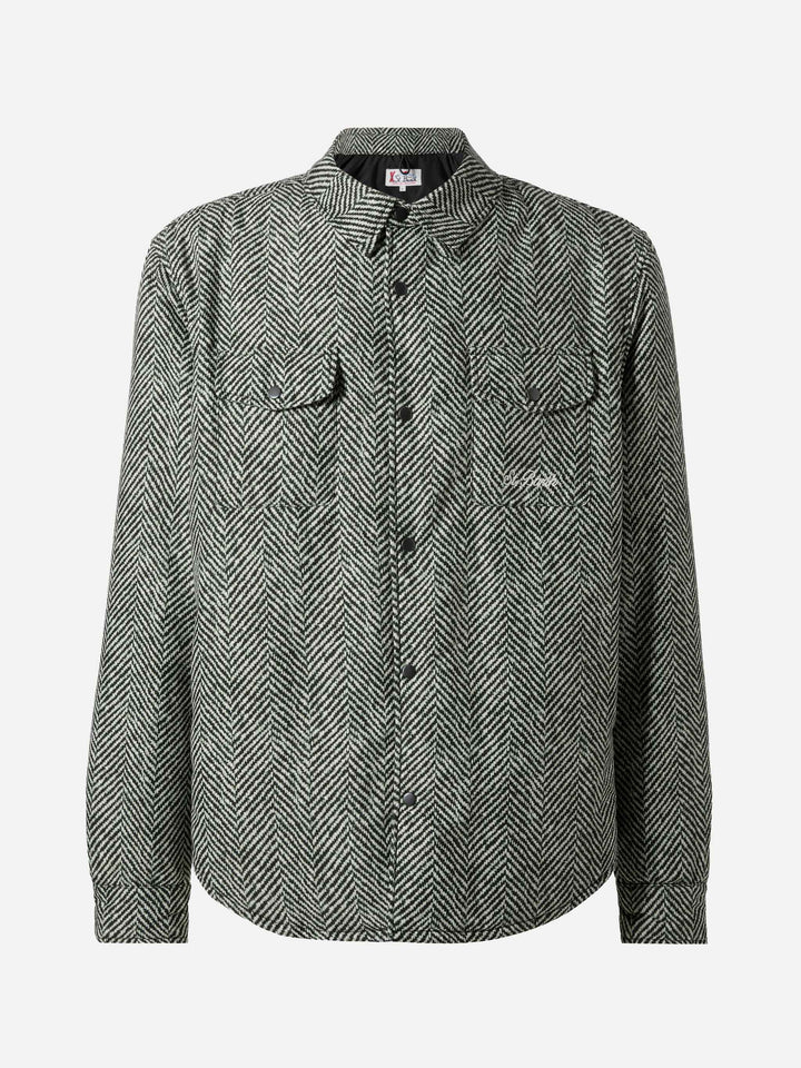 Technic fabric overshirt Chalet with herringbone print