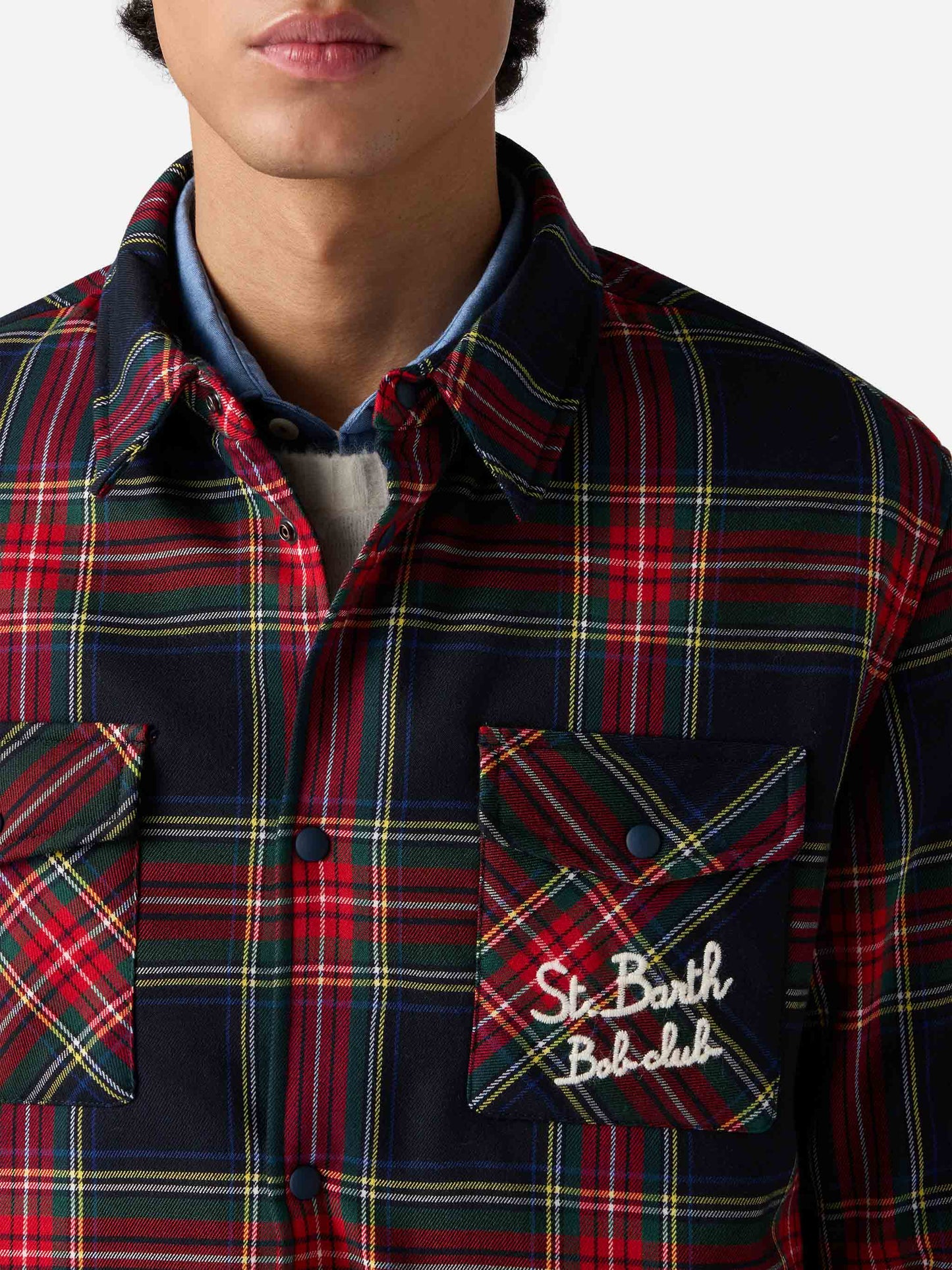 Camicia over con taschino e ricamo St. Barth Bob Club