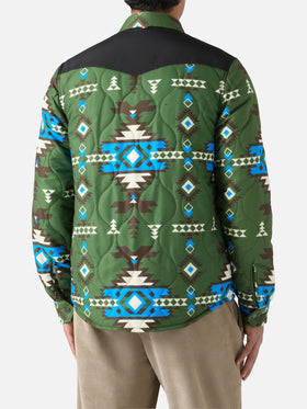 Sovracamicia imbottitaChalet con stampa etnica e tasche a toppa