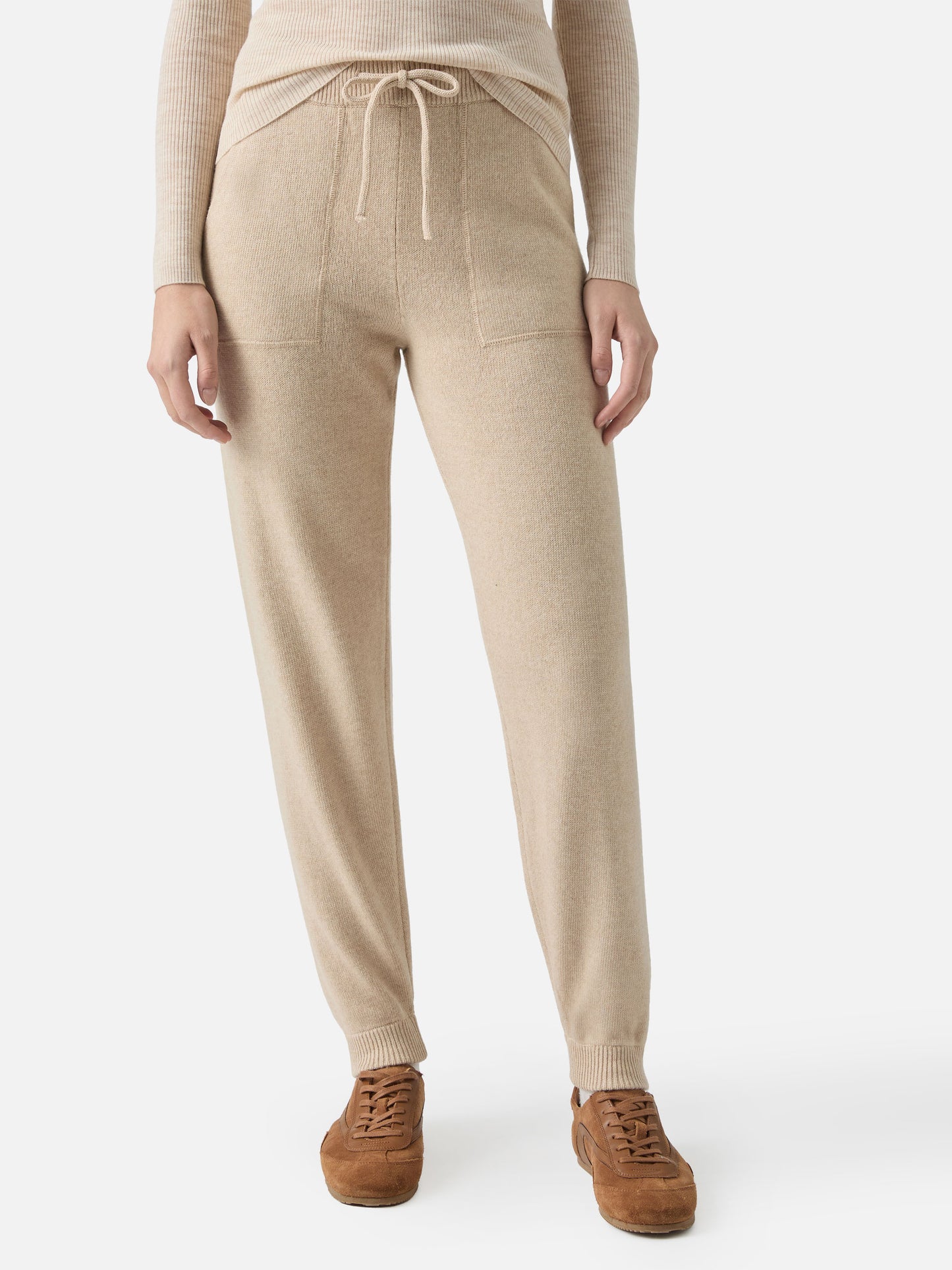 Blended cashmere jogger pants Charlie in beige