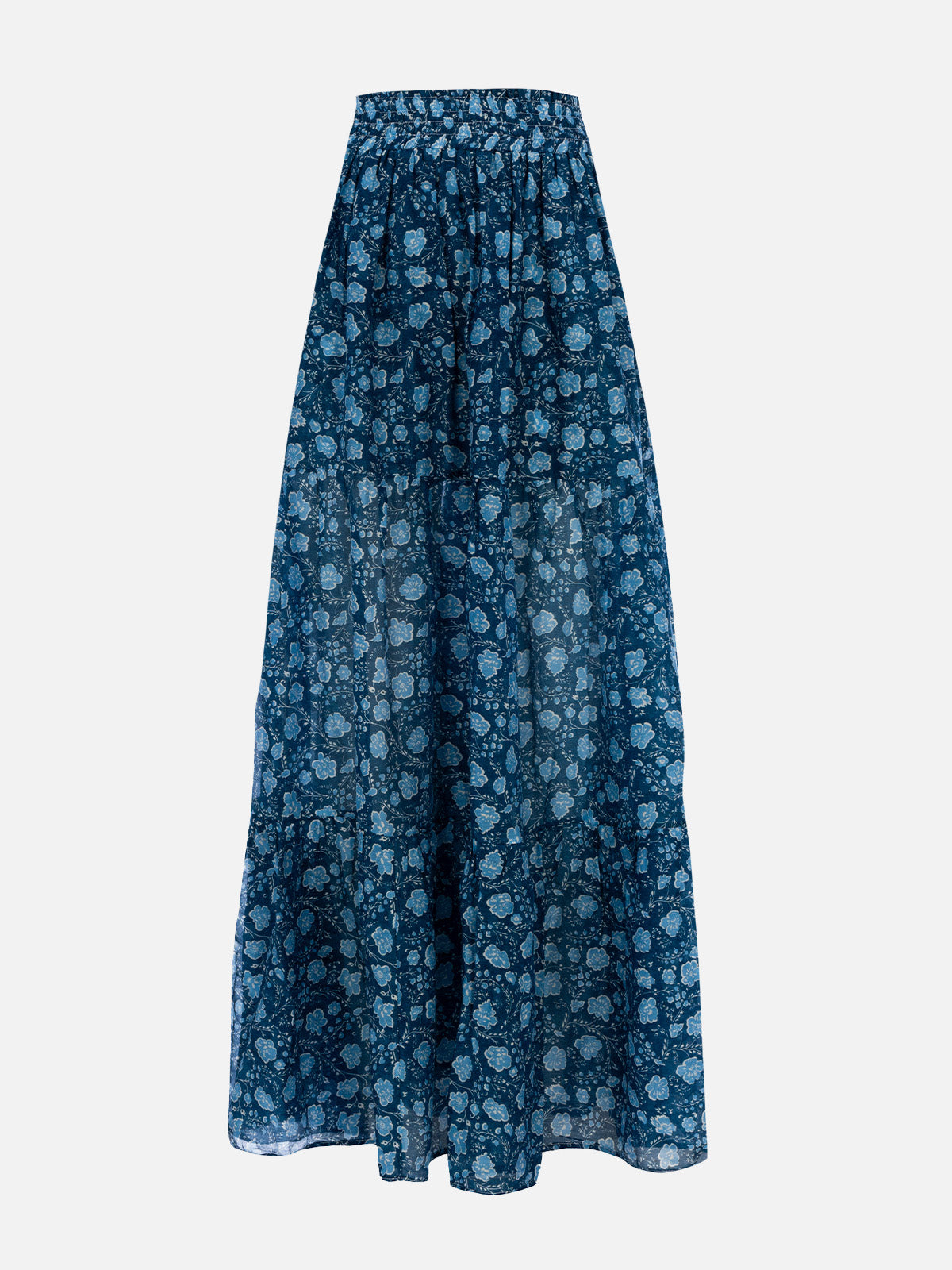 スカート MC2 Saint Barth CHEYENNE - Long skirt in cotton and silk. Woman silk voile pleated long skirt Cheyenne – MC2 Saint Barth
