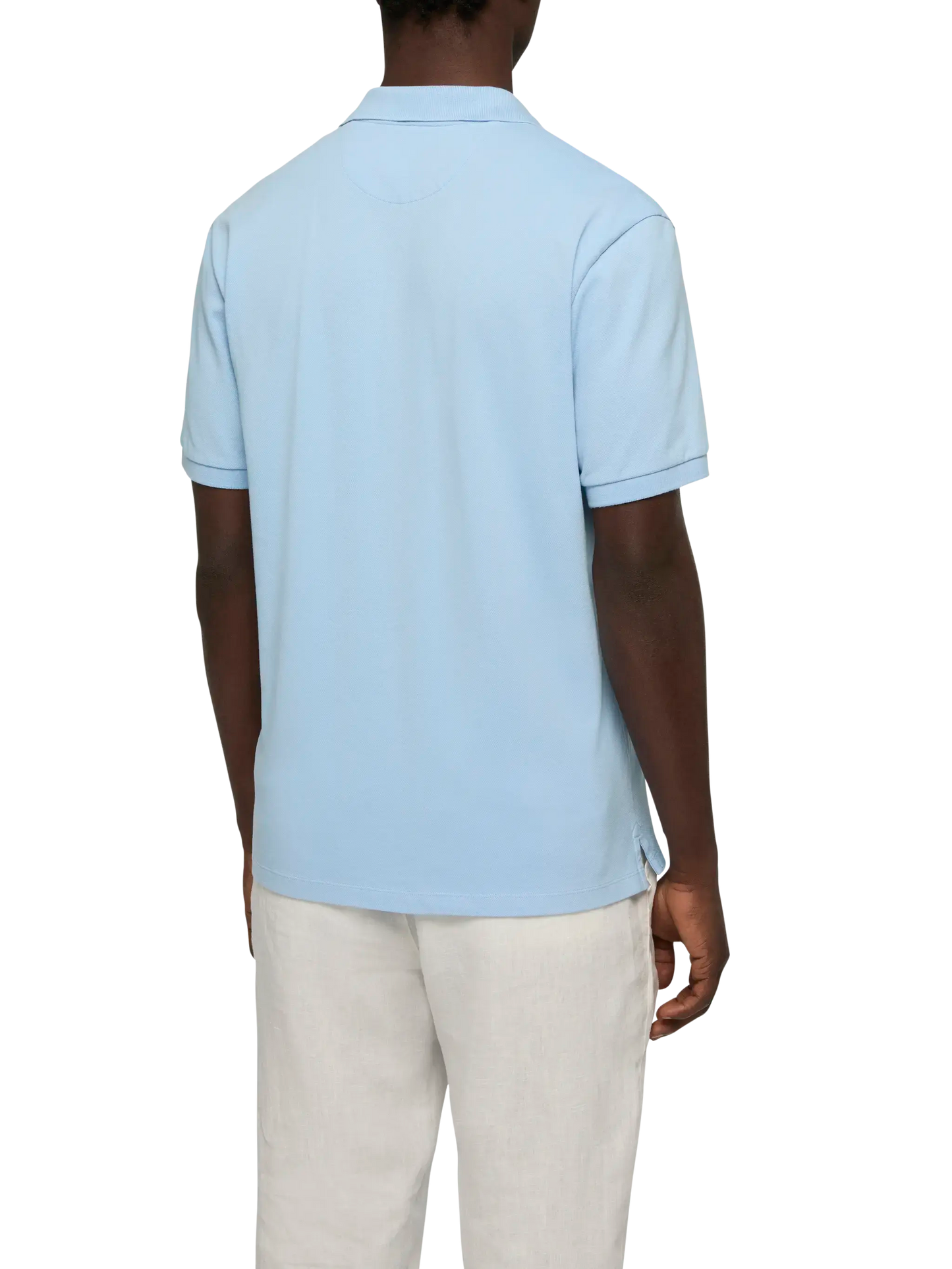 Hellblaues Baumwoll-Piqué-Poloshirt Charles