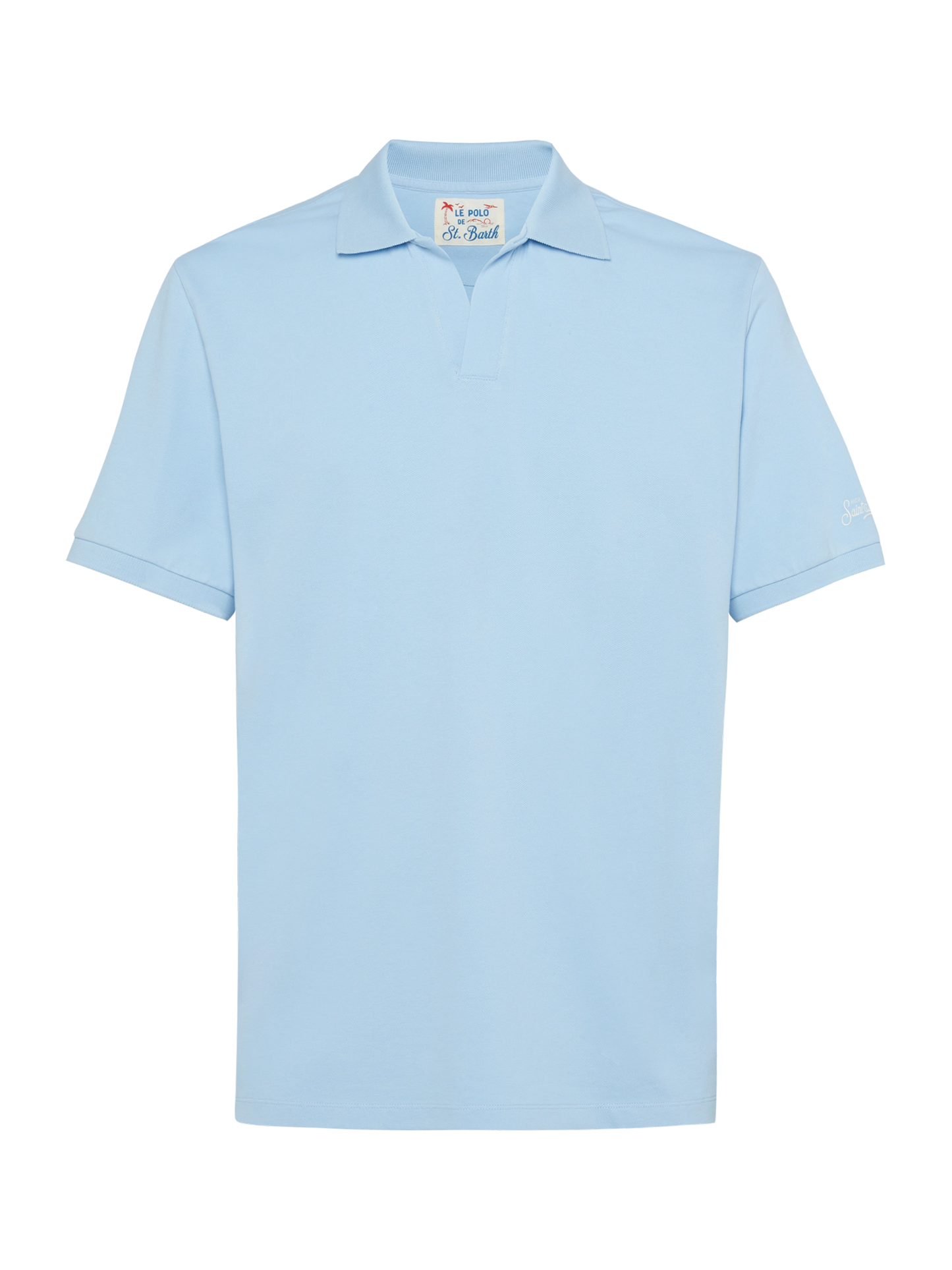 Hellblaues Baumwoll-Piqué-Poloshirt Charles