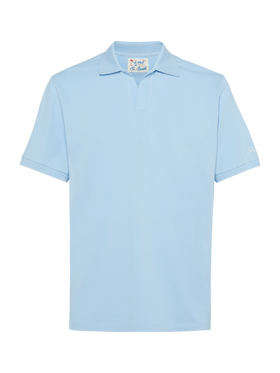 Hellblaues Baumwoll-Piqué-Poloshirt Charles