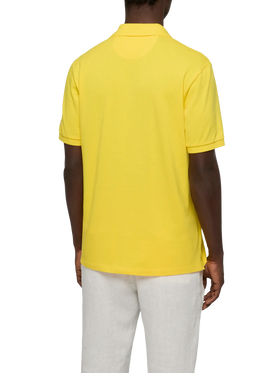 Polo Charles in piquet di cotone giallo senza bottoni