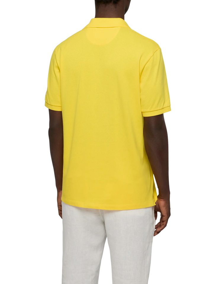 Polo Charles in piquet di cotone giallo senza bottoni