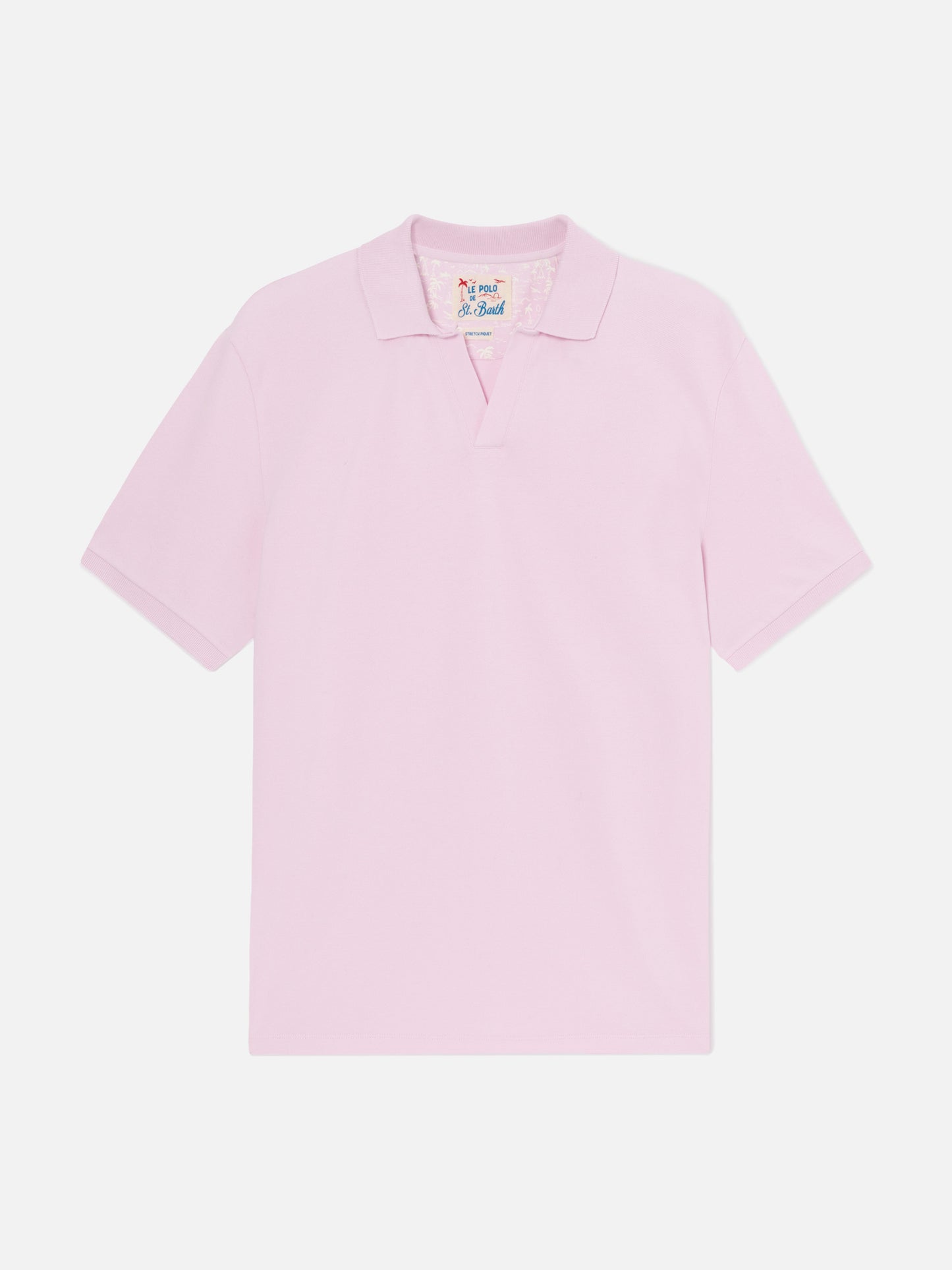 Charles polo in pink cotton piquet