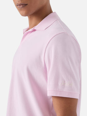 Charles polo in pink cotton piquet