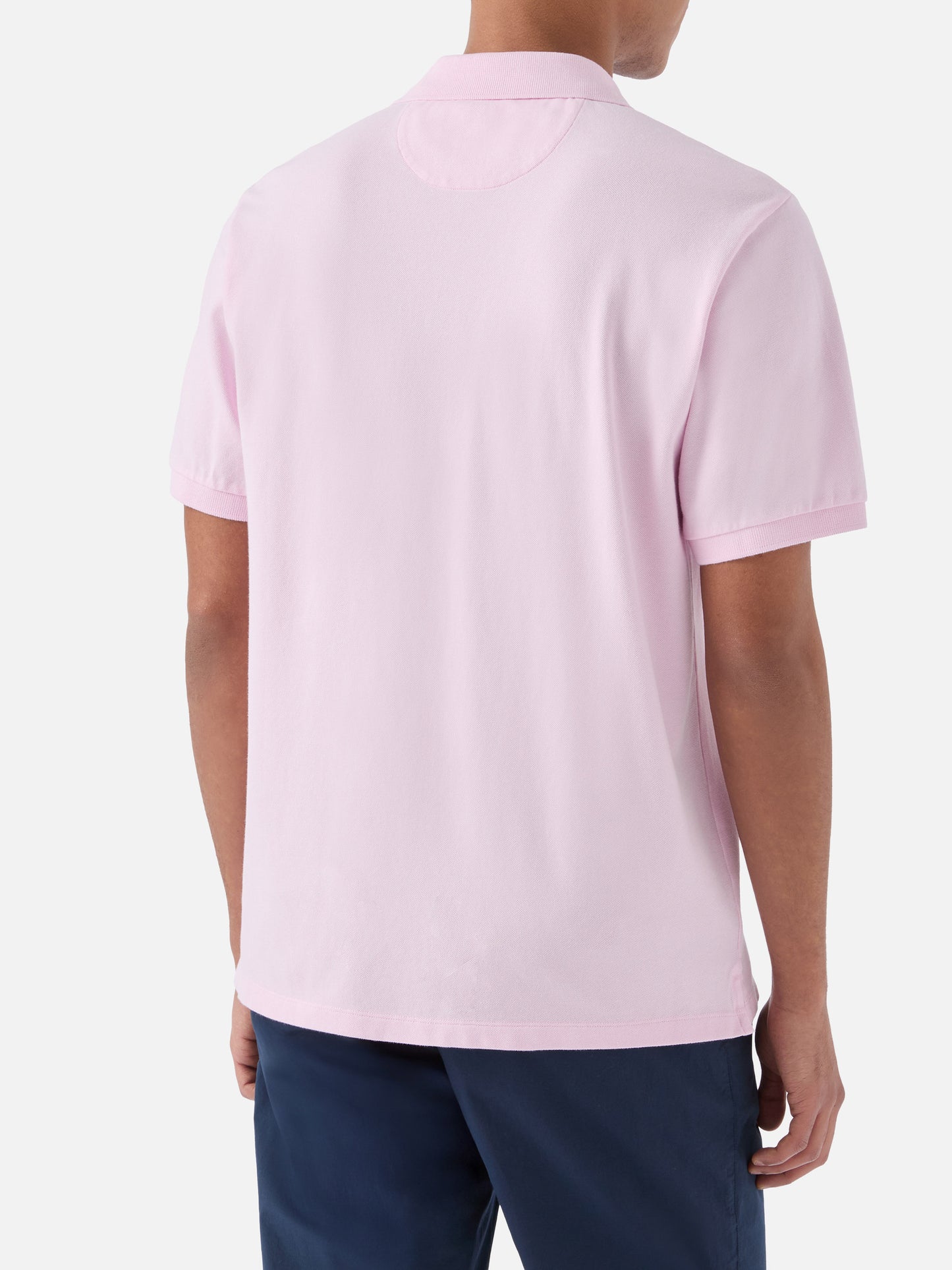 Charles polo in pink cotton piquet