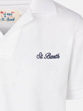 Weißes Baumwoll-Piqué-Poloshirt Charles Jr