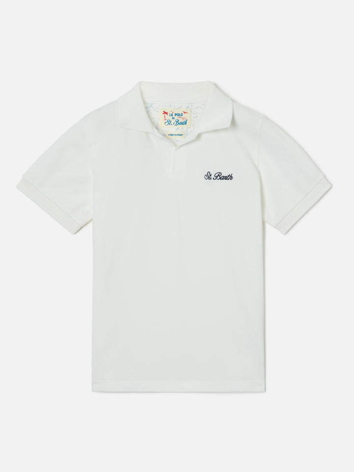 White Charles Jr polo in piquet