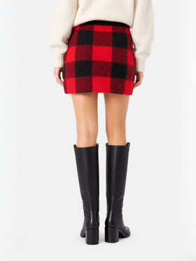 Gonna Chatel in maglia con fantasia tartan rossa